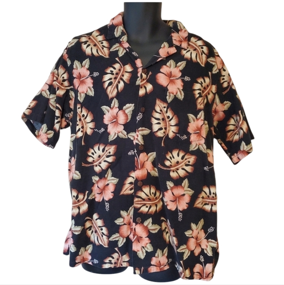 Hibiscus Hawaiian Men's Shirt Large
